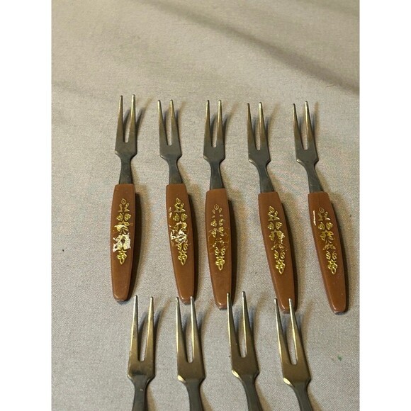Vintage Appetizer Forks Lot of 9 - Picture 3 of 5